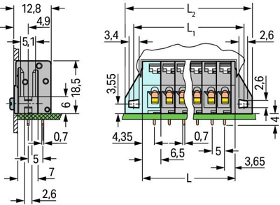 741-140 WAGO PCB Terminal Blocks Image 2