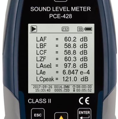 PCE-428-EKIT PCE Instruments Luxmeter, Sound Level Meter, Magnetic Field Tester Image 3