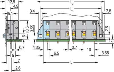 741-522 WAGO PCB Terminal Blocks Image 2