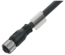 Sensor actuator cable, M12-cable socket, straight to open end, 3 pole, 1.5 m, PUR, black, 4 A, 1867410150