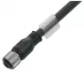 Sensor actuator cable, M12-cable socket, straight to open end, 3 pole, 10 m, PUR, black, 4 A, 1867411000