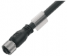 Sensor actuator cable, M12-cable socket, straight to open end, 4 pole, 1.5 m, PUR, black, 4 A, 1812540150