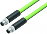 Sensor actuator cable, M8-cable plug, straight to M8-cable plug, straight, 4 pole, 1 m, PUR, green, 4 A, 77 5429 5429 50704-0100