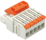 1-wire female connector, 5 pole, pitch 3.5 mm, straight, light gray, 2734-1105/328-000