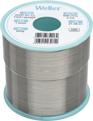 WSW SC L0 1MM 500G Weller Solder Wires Image 1