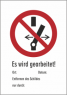 Safety sign, text: "Es wird gearbeitet", (W) 131 mm, plastic, 080.15-4-185X131-W