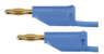 Measuring lead with (4 mm plug, spring-loaded, straight) to (4 mm plug, spring-loaded, straight), 250 mm, blue, PVC, 1.0 mm², CAT II