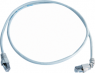 Patch cable, RJ45 plug, straight to RJ45 plug, angled, Cat 6A, S/FTP, PVC, 0.5 m, gray