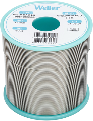 WSW SAC L0 1MM 500G Weller Solder Wires Image 1