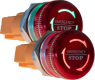 Emergency stop, rotary release, mounting Ø  22 mm, illuminated, red/green, 24 V, 1 Form A (N/O) + 1 Form B (N/C), BUTTON22NA-01