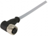 Sensor actuator cable, M12-cable socket, angled to open end, 4 pole, 0.5 m, PVC, gray, 21348700484005