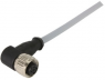 Sensor actuator cable, M12-cable socket, angled to open end, 4 pole, 2 m, PVC, gray, 21348700484020