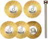 Wheel brush, 5 piece + 1 carrier, Ø 22 mm, shaft Ø 2.35 mm, disc, brass, 28962