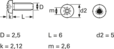 ZM2,5X6 D7500-C:A2K Screws, Threaded Rods Image 3