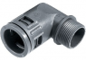 90° hose fitting, PG9, 13 mm, Polyamide/TPE, IP68/IP69, black, (L) 37 mm