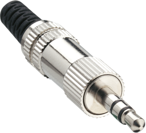 6.35 mm jack plug, 3 pole (stereo), solder connection, metal, KLS 44