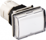 Signal light, illuminable, waistband rectangular, white, front ring black, mounting Ø 16 mm, ZB6DV1