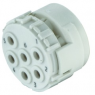 Plug insert, 6 pole, crimp connection, straight for circular connector M23, 09151063001