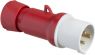 CEE plug, 3 pole, 16 A/380-415 V, red, 9 h, IP44, PKE16M433