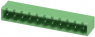 Pin header, 11 pole, pitch 5 mm, angled, green, 1757556