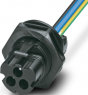 Sensor actuator cable, Cable plug, straight to open end, 3 pole, PPE, black, 32 A, 1349878