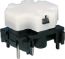 Short-stroke pushbutton, 1 Form A (N/O), 100 mA/28 V, unlit , actuator (white, L 4.3 mm), 0.7 N, THT