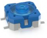 Short-stroke pushbutton, 1 Form A (N/O), 100 mA/35 V, unlit , actuator (blue, L 1.33 mm), 6.8 N, SMD