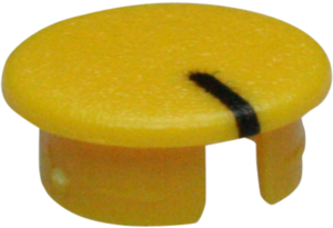 Front cap, with line, yellow, KKS, for rotary knobs size 10, A4110104