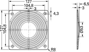 Protective grille, LZ, Protective plastic grille, 119 mm, LZ30P, ebm-papst