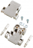 D-Sub connector housing, size: 1 (DE), straight 180°, cable Ø 6 mm, plastic, silver, 29417.1