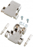 D-Sub connector housing, size: 3 (DB), straight 180°, cable Ø 8 mm, plastic, silver, 29414.1