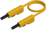 Measuring lead with (4 mm plug, spring-loaded, straight) to (4 mm plug, spring-loaded, straight), 1 m, yellow, PVC, 1.0 mm², CAT O