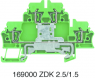 Multi level terminal block, spring balancer connection, 0.5-2.5 mm², 20 A, 6 kV, yellow/green, 1690000000
