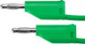 Measuring lead with (4 mm plug, spring-loaded, straight) to (4 mm plug, spring-loaded, straight), 1 m, green, PVC, 1.0 mm², CAT II