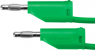 Measuring lead with (4 mm plug, spring-loaded, straight) to (4 mm plug, spring-loaded, straight), 500 mm, green, PVC, 1.0 mm², CAT II