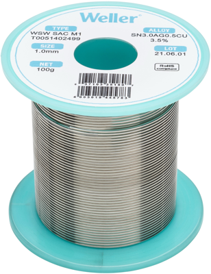 WSW SAC M1 1MM 100G Weller Solder Wires Image 1