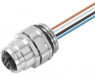 Sensor actuator cable, M12-flange socket, straight to open end, 4 pole, 0.5 m, PUR, 4 A, 1861190000