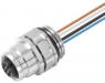 Sensor actuator cable, M12-flange socket, straight to open end, 5 pole, 0.5 m, PUR, 4 A, 1856110000