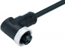 Sensor actuator cable, 7/8"-cable socket, angled to open end, 3 pole, 2 m, PUR, black, 13 A, 77 1434 0000 50003-0200