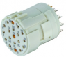 Socket contact insert, 16 pole, solder cup, straight, 09151192702