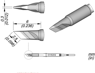 C115212 JBC Soldering tips, desoldering tips and hot air nozzles