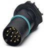 Plug, M12, 12 pole, solder connection, screw locking, straight, 1457571