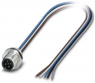 Sensor actuator cable, M12-flange plug, straight to open end, 5 pole, 0.5 m, 4 A, 1554568