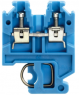 Through terminal block, screw connection, 0.5-4.0 mm², 2 pole, 24 A, 6 kV, blue, 0215580000