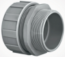 Straight hose fitting, M16, 12 mm, polyamide, gray, (L) 38 mm