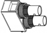 BNC socket 75 Ω, solder connection, angled, 031-6051