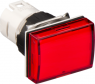 Signal light, illuminable, waistband rectangular, red, front ring black, mounting Ø 16 mm, ZB6DV4
