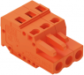 Socket header, 3 pole, pitch 5.08 mm, angled, orange, 231-303/102-000