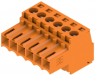 Socket header, 6 pole, pitch 3.5 mm, straight, orange, 1597400000