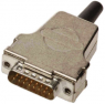 D-Sub connector housing, size: 2 (DA), straight 180°, cable Ø 3 to 12.5 mm, metal, gray, 09670150322280